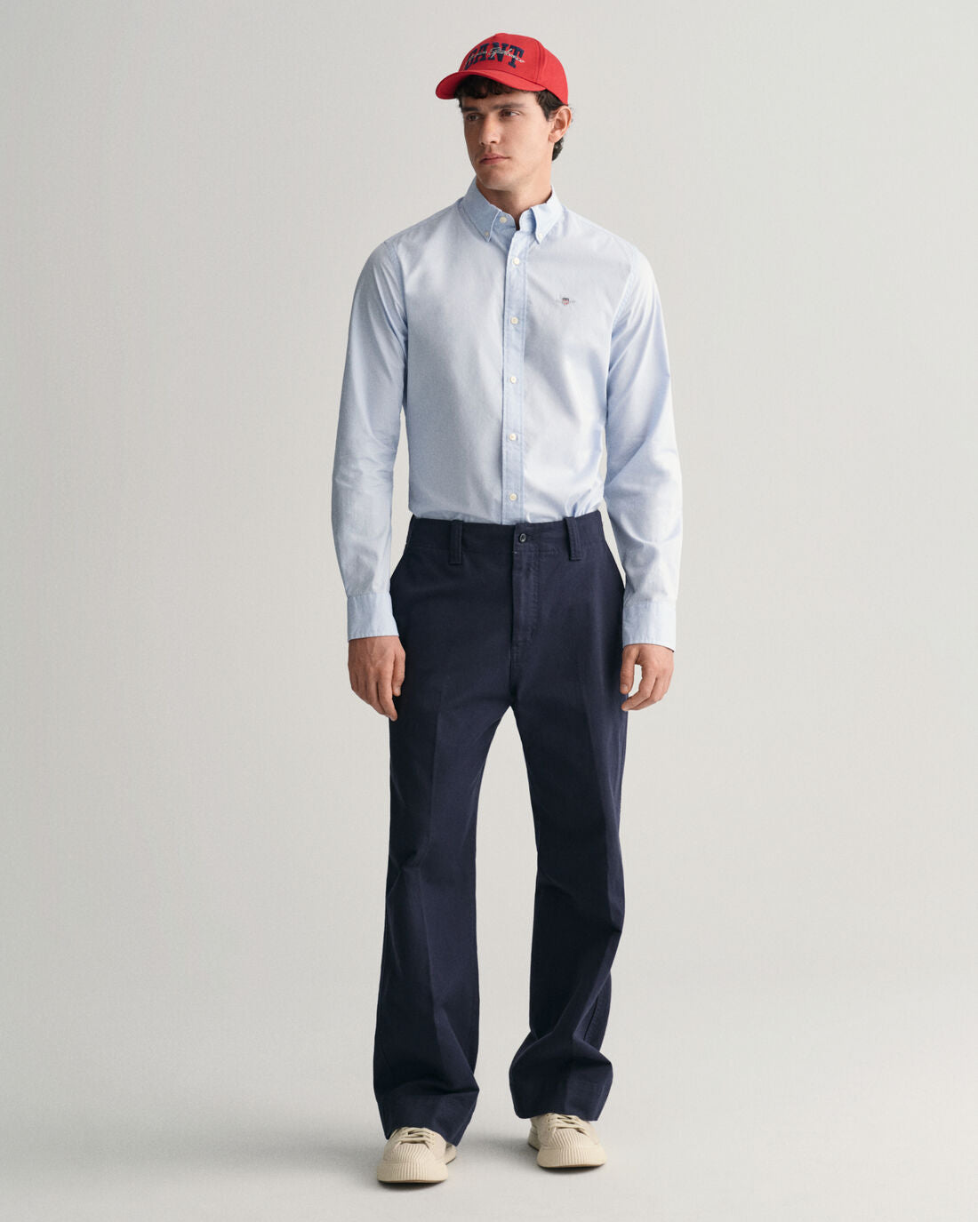 GANT : Slim Fit Poplin Shirt - Light Blue