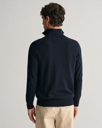 GANT : Classic Cotton Half Zip Sweater - Navy