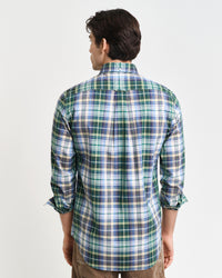 GANT : Regular Fit Tartan Checked Poplin Shirt - Green