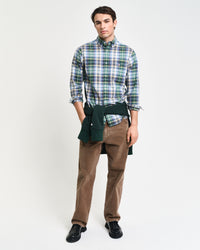 GANT : Regular Fit Tartan Checked Poplin Shirt - Green