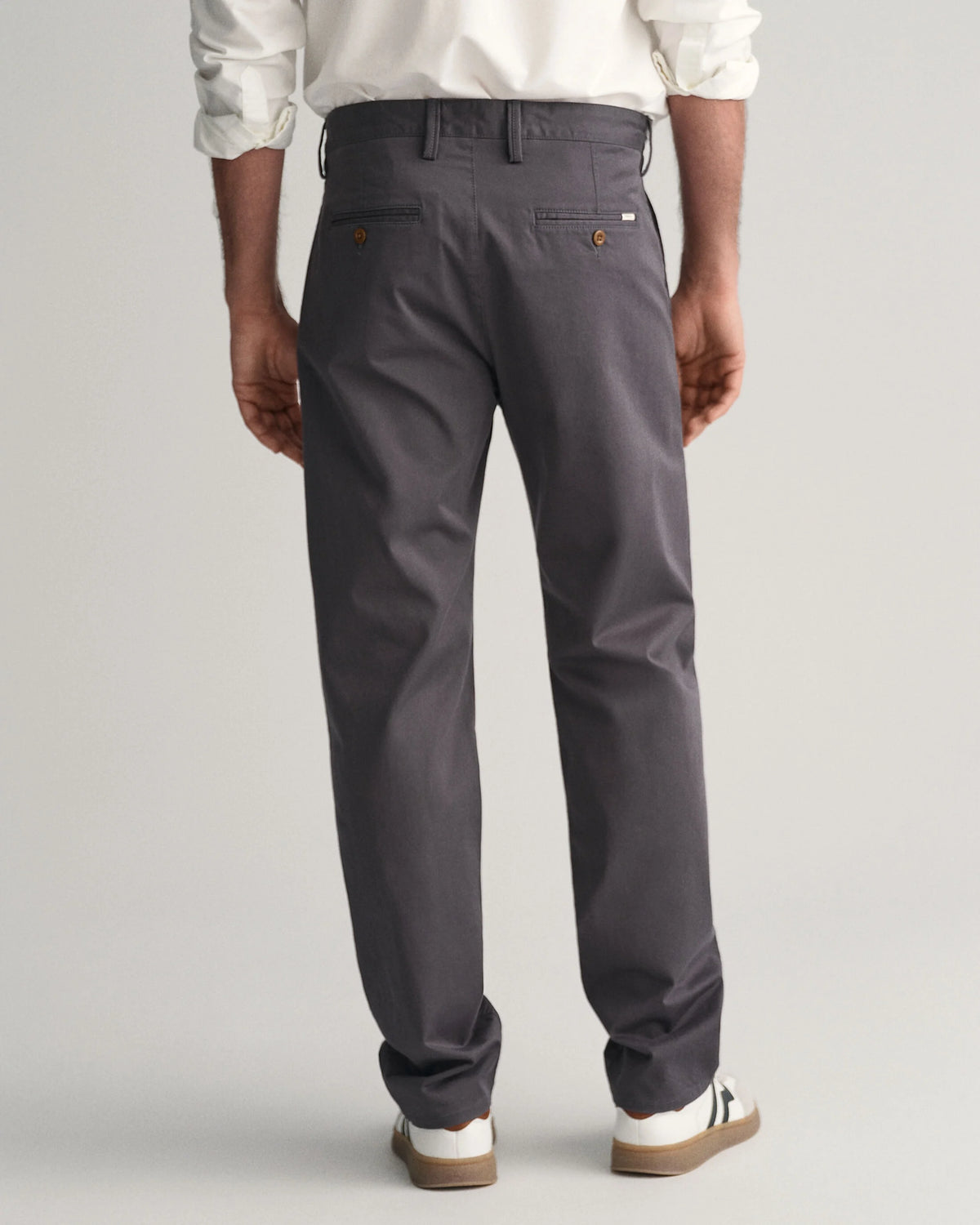 GANT : Regular Fit Twill Chinos - Grey