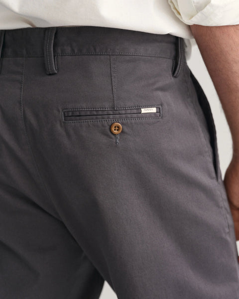 GANT : Regular Fit Twill Chinos - Grey