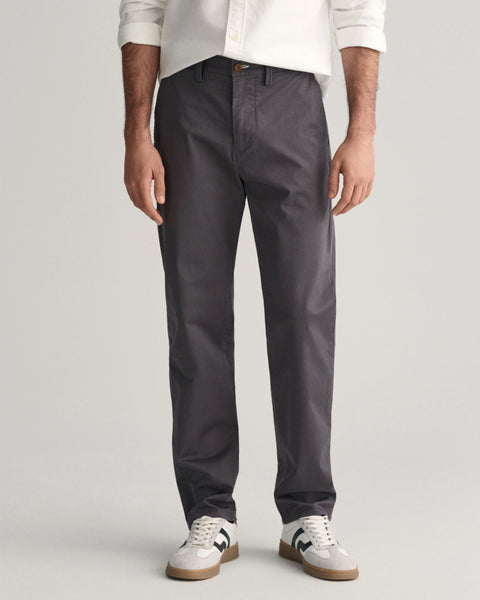 GANT : Regular Fit Twill Chinos - Grey