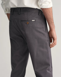 GANT : Regular Fit Twill Chinos - Grey