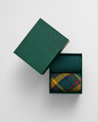 GANT 2-Pack Checked & Ribbed Socks - Gift Box - Green