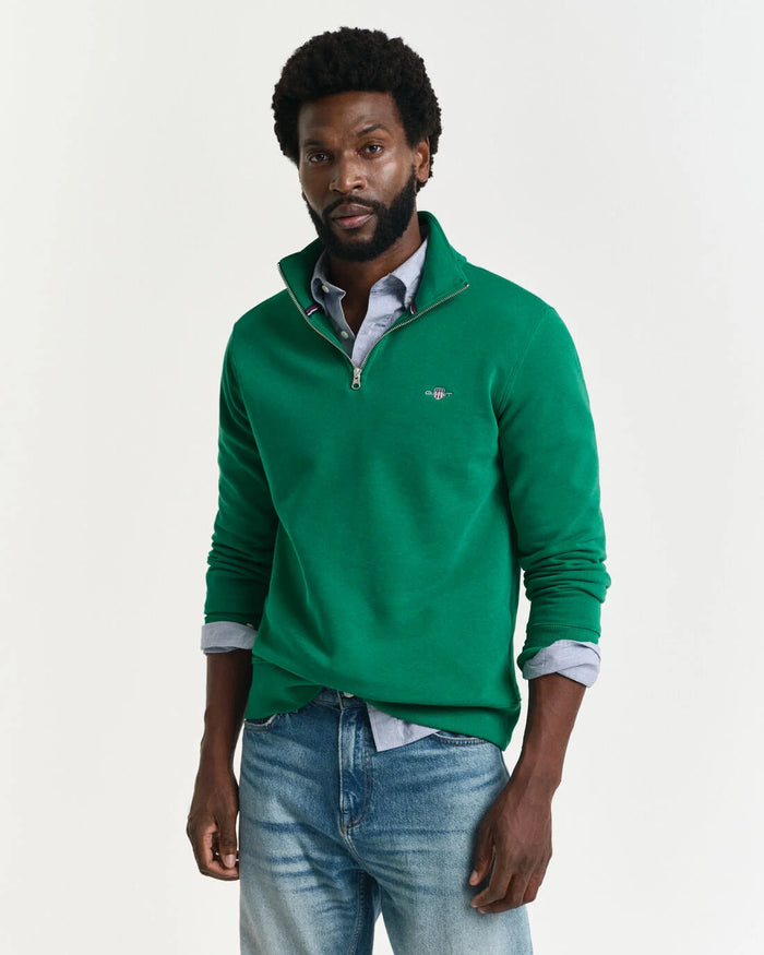 GANT Shield Half Zip Sweatshirt - Green