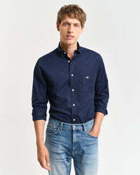 GANT Regular Fit Classic Poplin Shirt - Navy