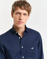 GANT Regular Fit Classic Poplin Shirt - Navy