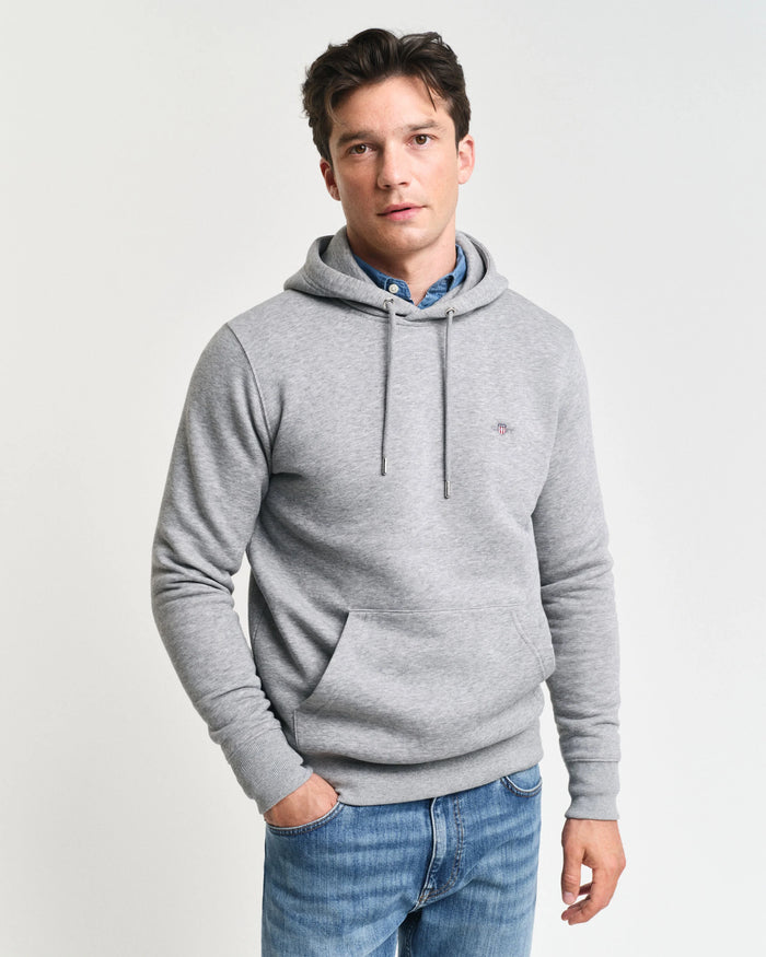 GANT Regular Shield Hoodie - Grey