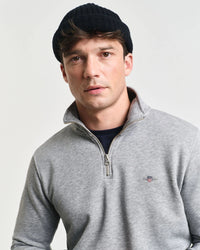 GANT Shield Half Zip Sweatshirt - Grey