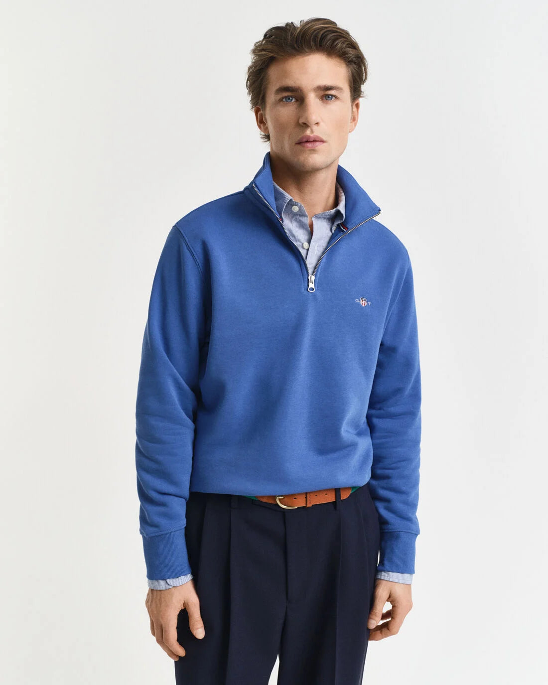 GANT Shield Half Zip Sweatshirt - Blue