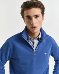 GANT Shield Half Zip Sweatshirt - Blue