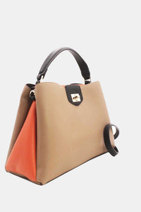 COPE CLOTHING : Tricolor Grained Leather Effect Handbag