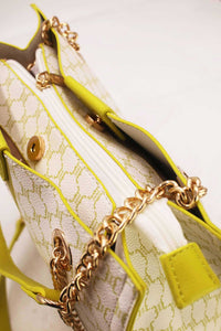 COPE CLOTHING : Double-Carry Monogram Tote Bag - Yellow