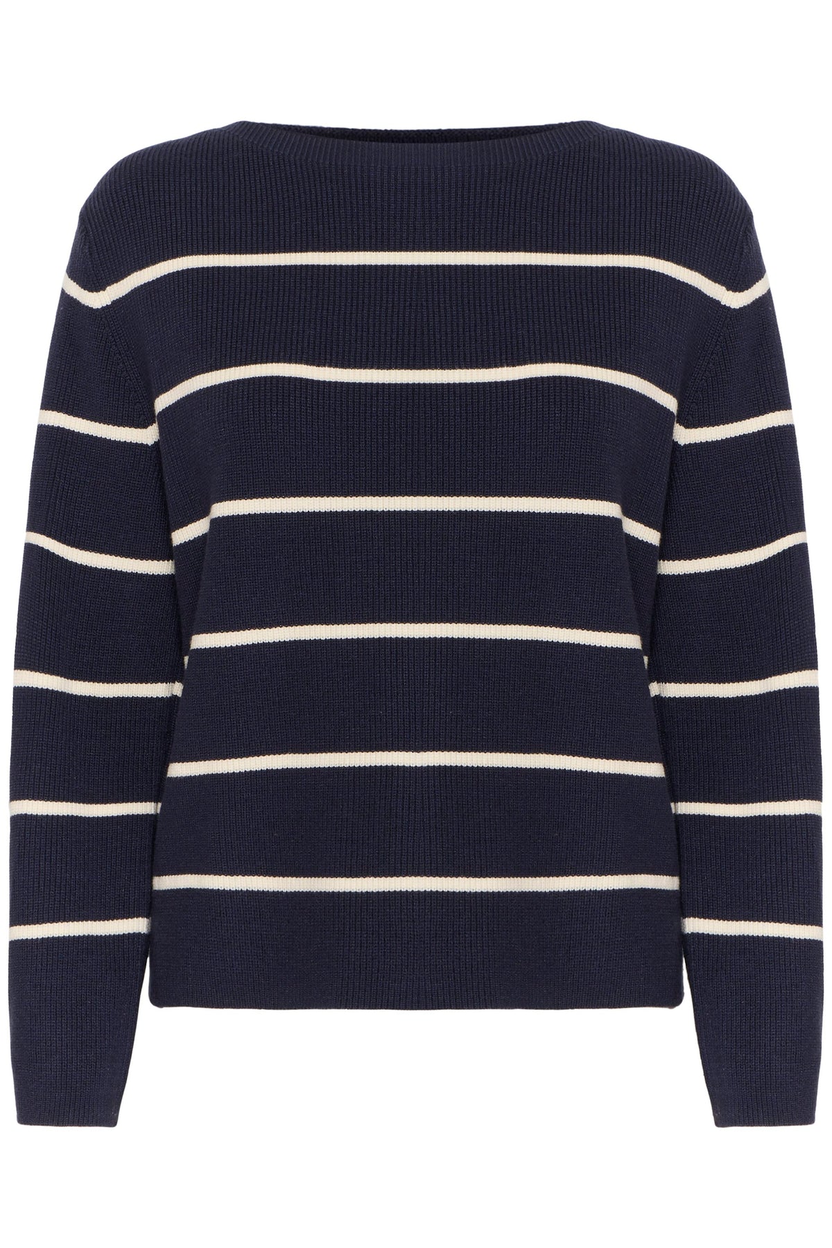 ICHI : Boston Striped Pullover - Navy