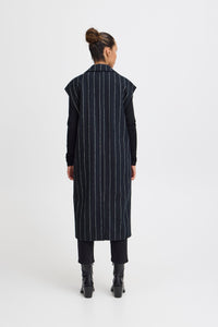 ICHI : Jannet Pinstripe Waistcoat - Navy