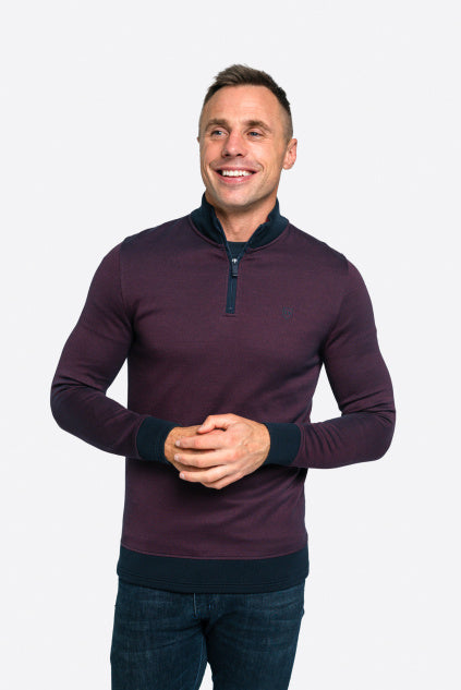 XV KINGS by Tommy Bowe Utah 1/4 Zip Jumper- Burgundy