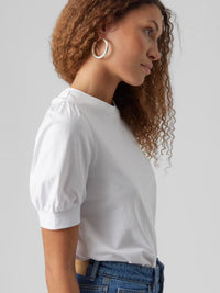 VERO MODA : Kerry 2/4 O-Neck T-Shirt - White