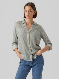 VERO MODA : Bumpy Regular Fit Shirt - Green