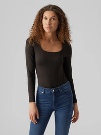 VERO MODA : Square Neck Top - Black