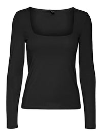 VERO MODA : Square Neck Top - Black