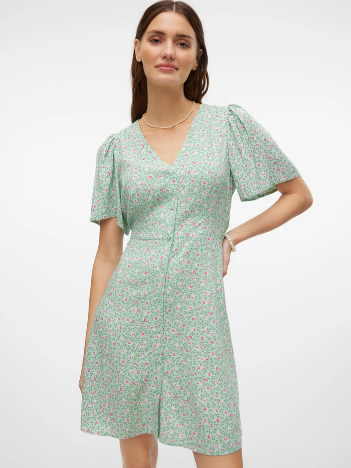 VERO MODA : Alba Dress -Floral Green