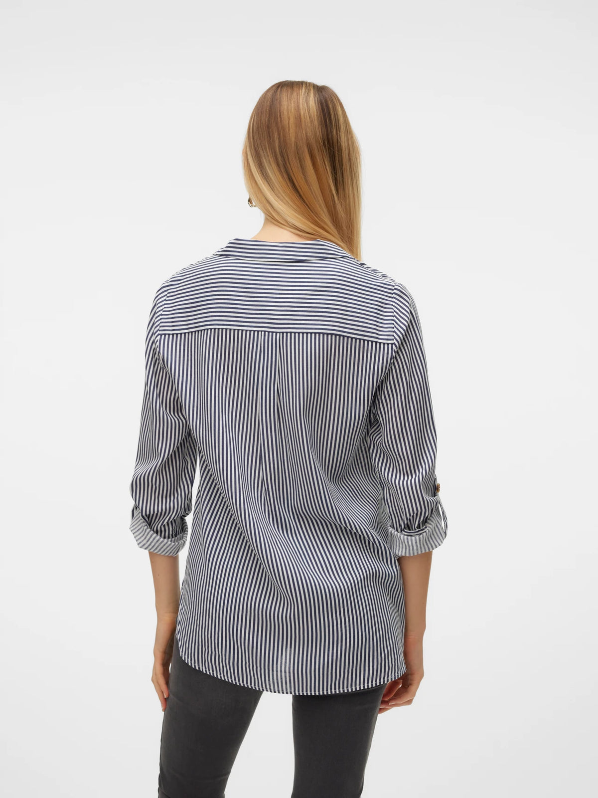 VERO MODA : Bumpy Regular Fit Shirt - Ink/White