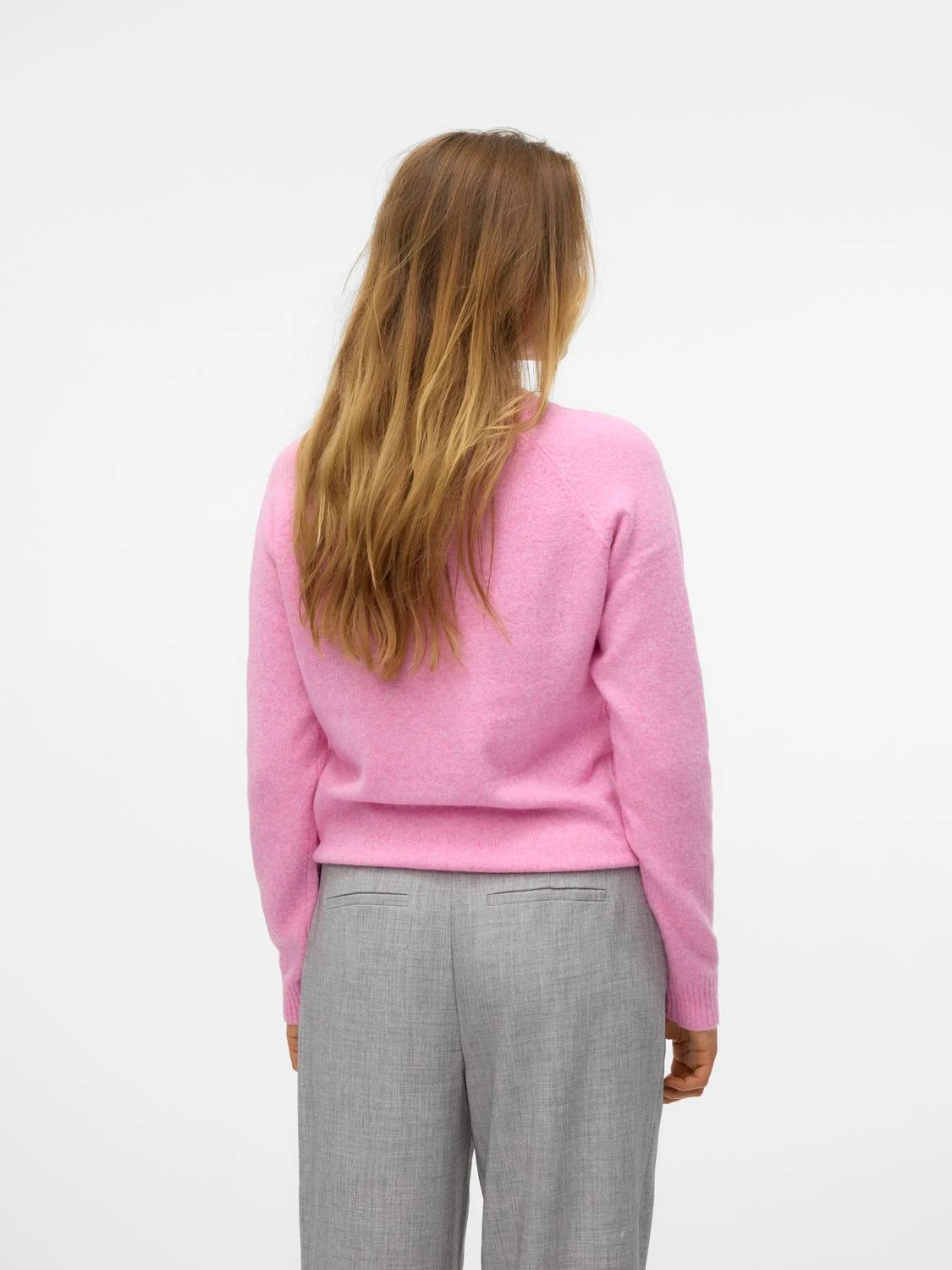 VERO MODA Doffy Round Neck Knitted Pullover - Pink