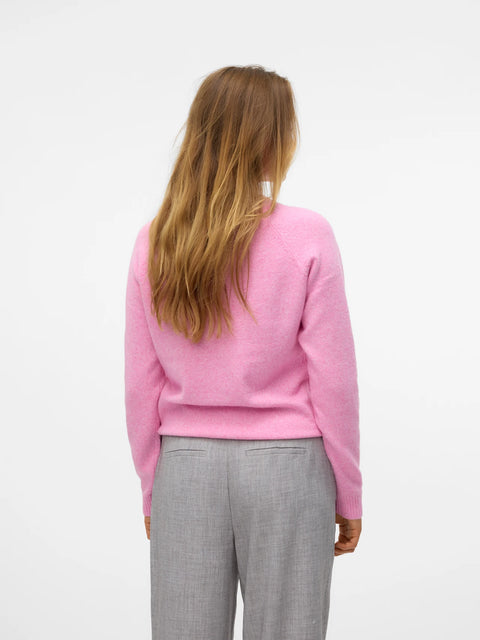 VERO MODA Doffy Round Neck Knitted Pullover - Fuschia