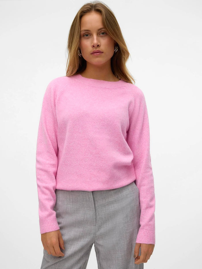 VERO MODA Doffy Round Neck Knitted Pullover - Pink