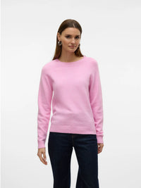 VERO MODA Doffy Round Neck Knitted Pullover - Pink