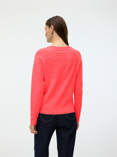 VERO MODA : Doffy Round Neck Knitted Pullover -Rose/Dubarry