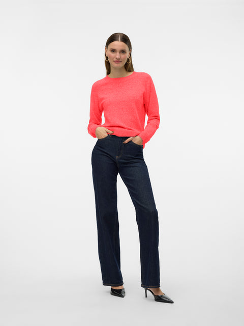 VERO MODA : Doffy Round Neck Knitted Pullover -Rose/Dubarry