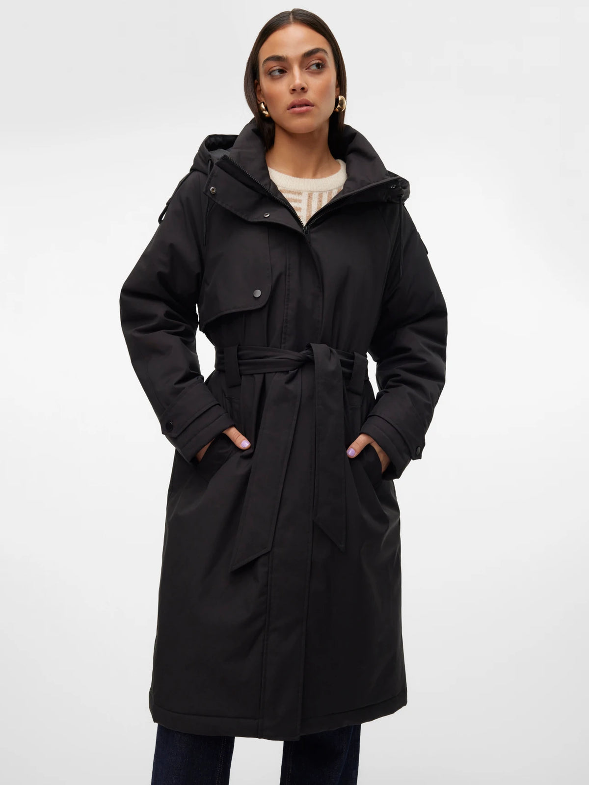 VERO MODA Jane Long Coat - Black