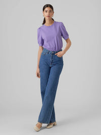 VERO MODA : Kerry 2/4 O-Neck T-Shirt - Purple