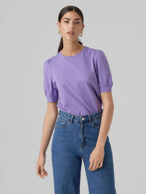 VERO MODA : Kerry 2/4 O-Neck T-Shirt - Purple