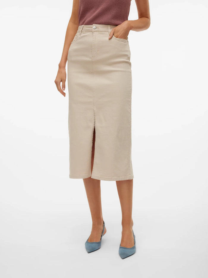 VERO MODA : High Waist Long Skirt