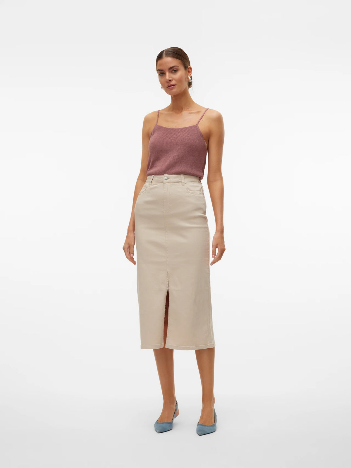 VERO MODA : High Waist Long Skirt