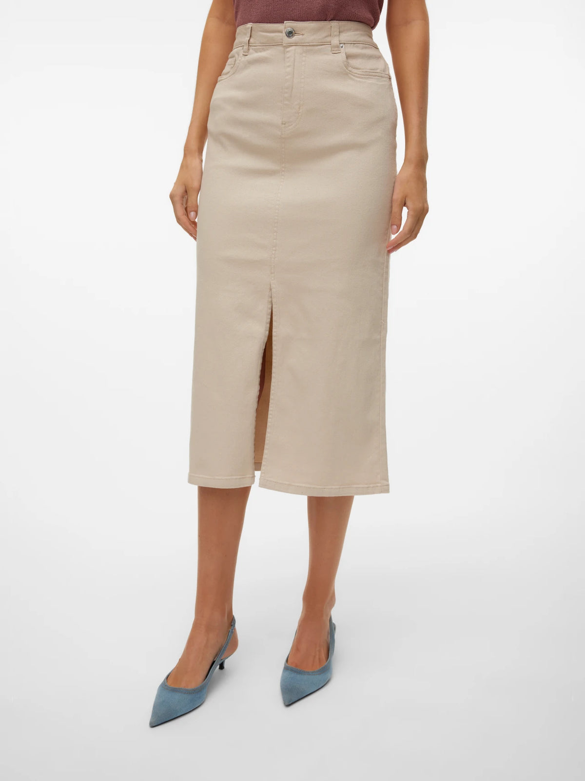 VERO MODA : High Waist Long Skirt