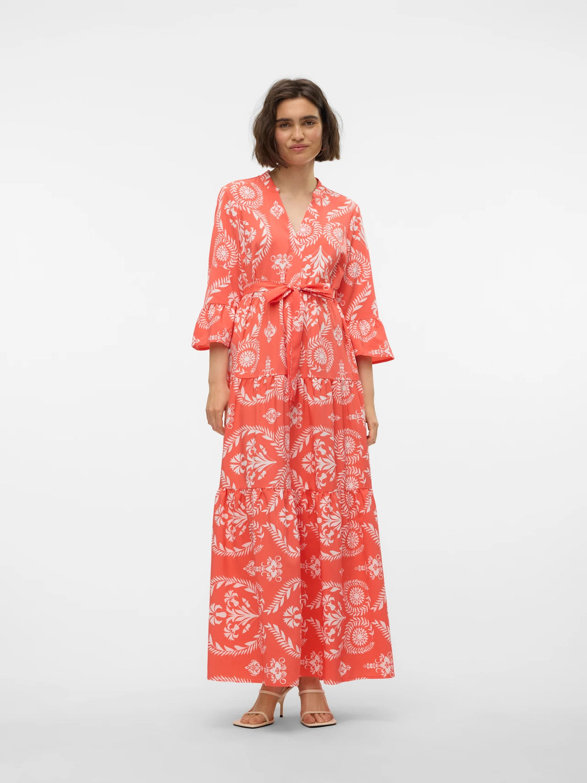 VERO MODA : Zera Maxi Dress - Red Print