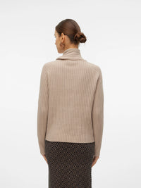 VERO MODA : Zoey Wrap Neck Jumper - Silver Mink