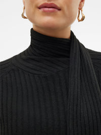 VERO MODA : Zoey Wrap Neck Jumper - Black