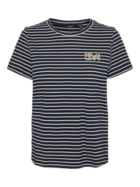 VERO MODA : Oya Francis Striped SS Top - Navy