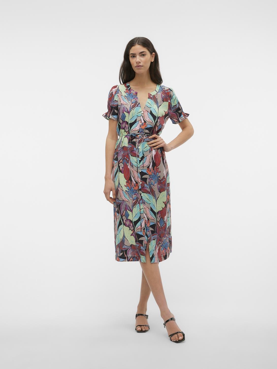 VERO MODA : Maja Palma SS Floral Midi Dress