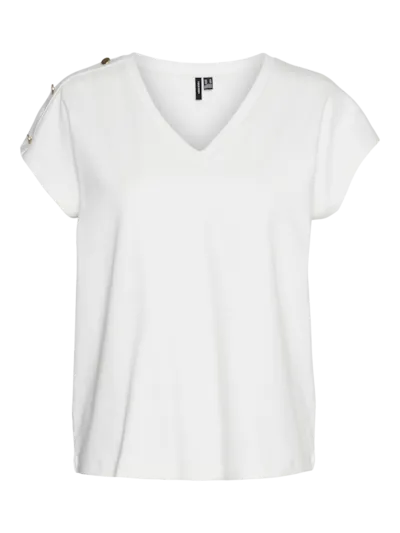 VERO MODA Karin V-Neck Top - White