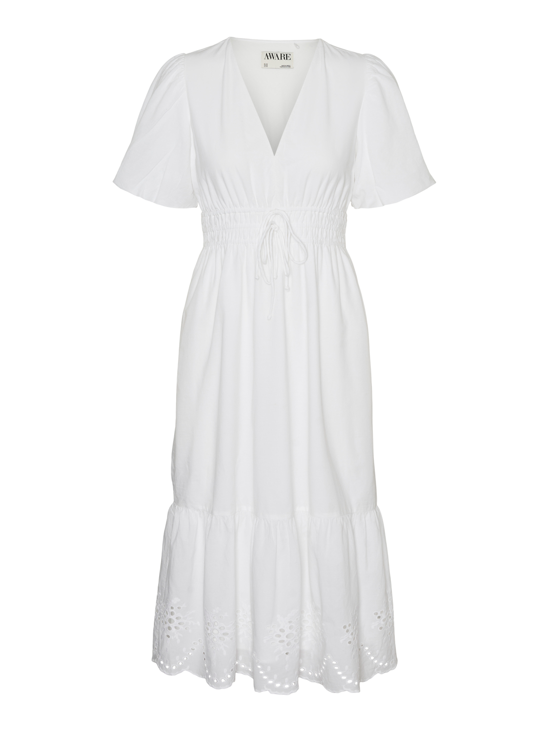 VERO MODA : Nigella SS Cotton Midi Dress - White