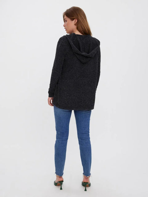 VERO MODA Doffy Open Hooded Cardigan - Black