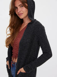 VERO MODA Doffy Open Hooded Cardigan - Black