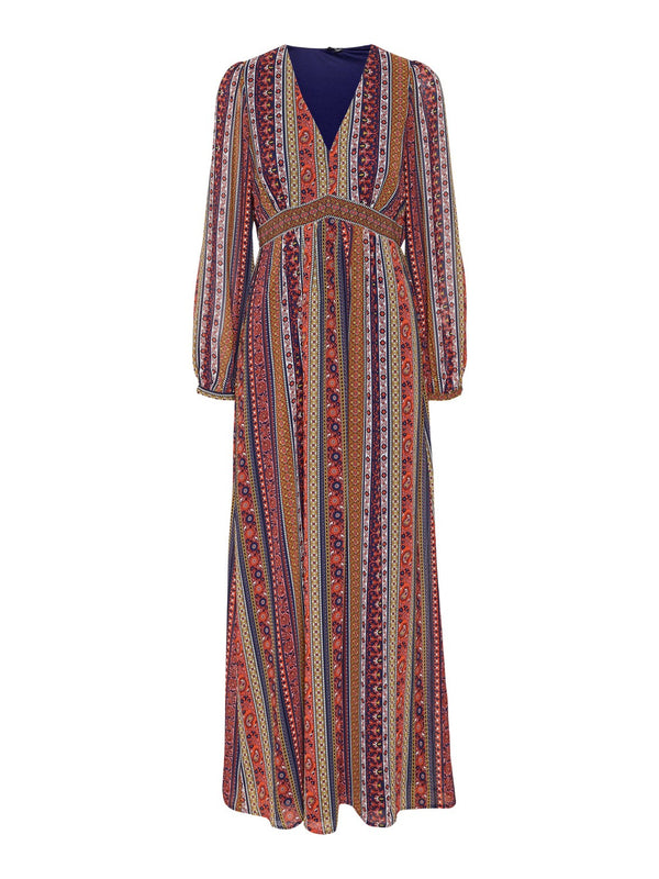 VERO MODA : Long Sleeve Border Dress - Astral Aura