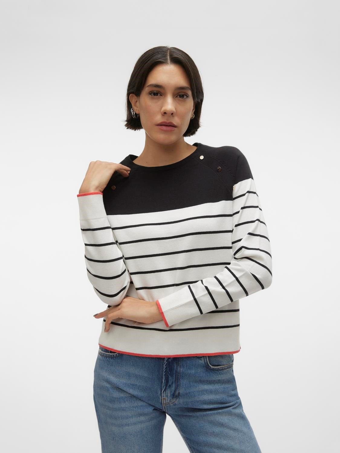 VERO MODA : Alma O-Neck Raglan Pullover